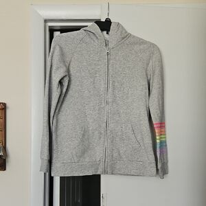 The Children's Place Gray Hoodie with Rainbow Sleeve